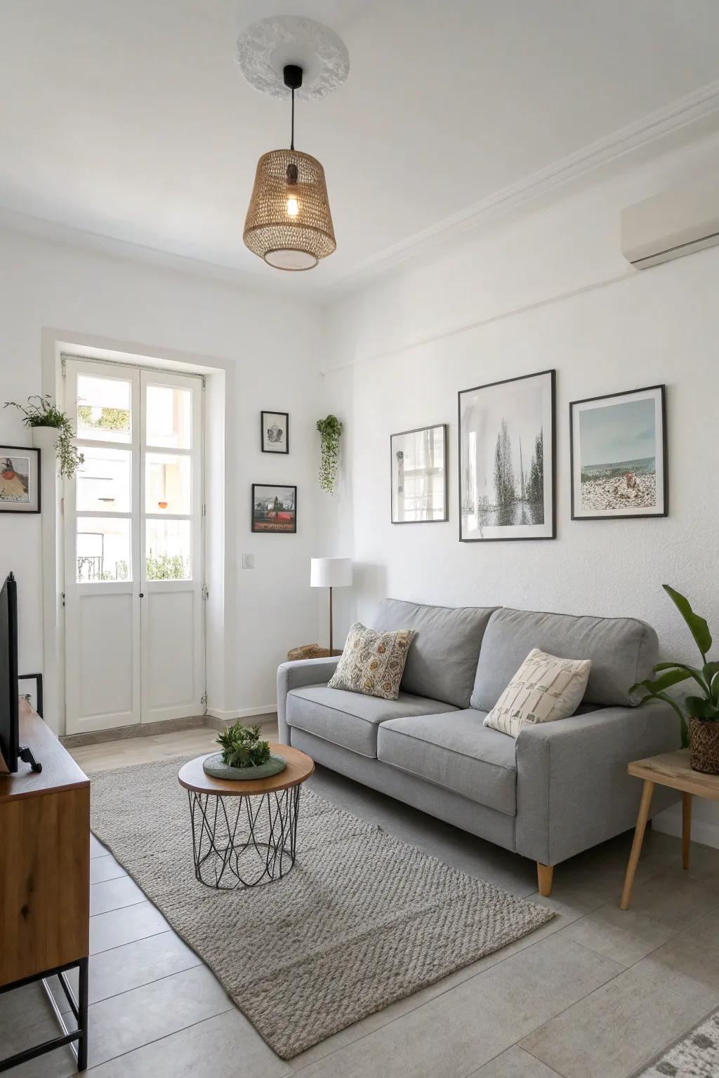 A serene and unbiased living space displaying contemporary refinement.