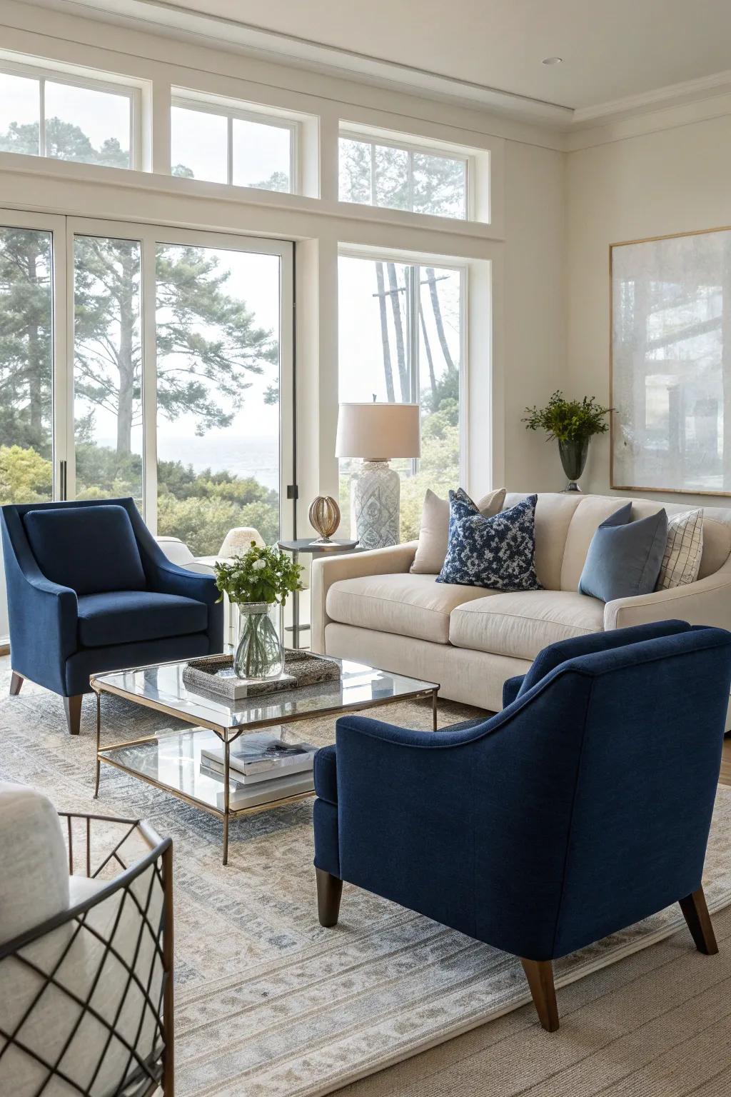 Dark accent chairs bring an energetic touch to your decor.
