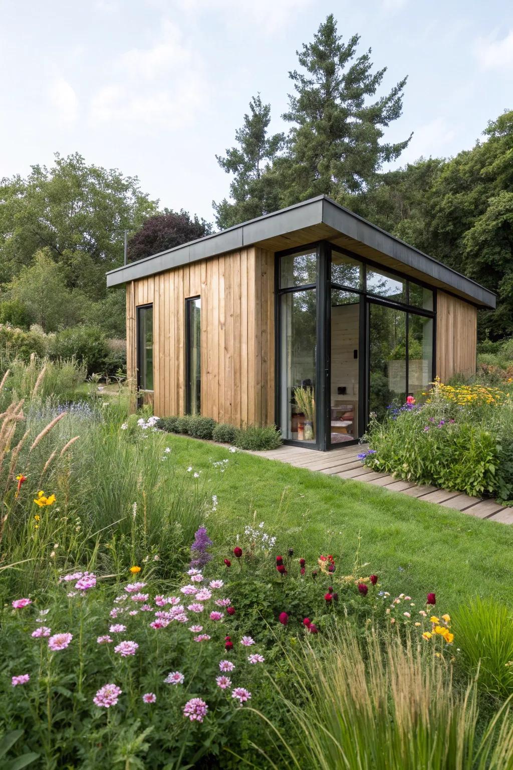 A nature-focused structure design that integrates effortlessly with its surroundings.