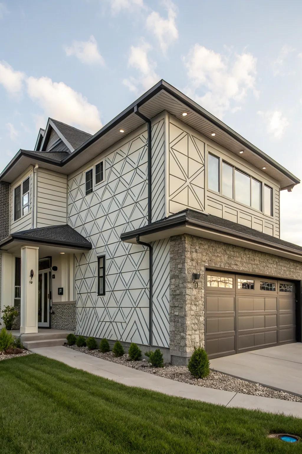 Geometric shapes introduce a hint of contemporary sophistication.