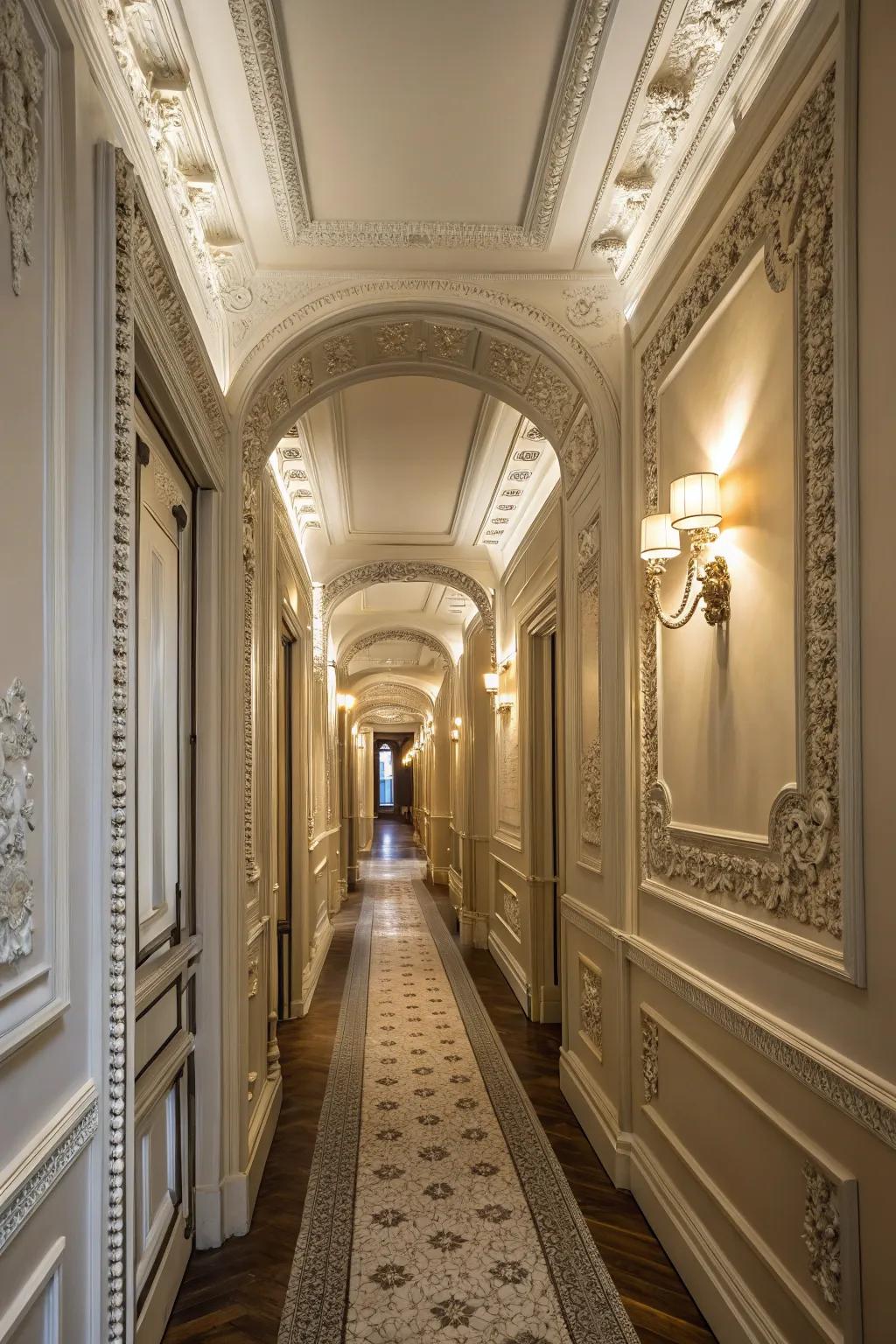 Trim with multiple layers imparts dimension and fascination to your walls.