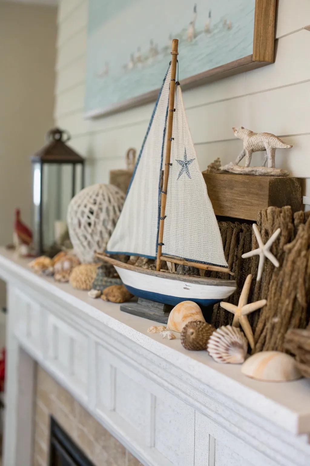 A model yacht offers a genuine nautical detail to your space.