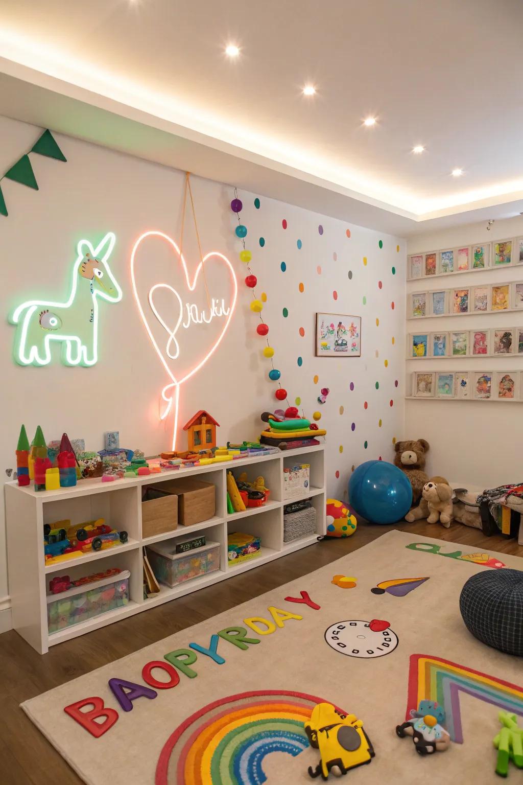 Inject playfulness with an inflatable animal neon display.