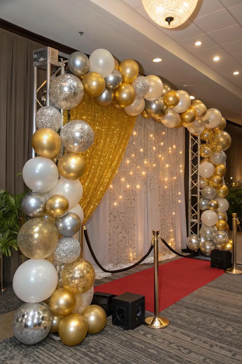 A brilliant balloon backdrop that encapsulates the celebratory essence in each photograph.