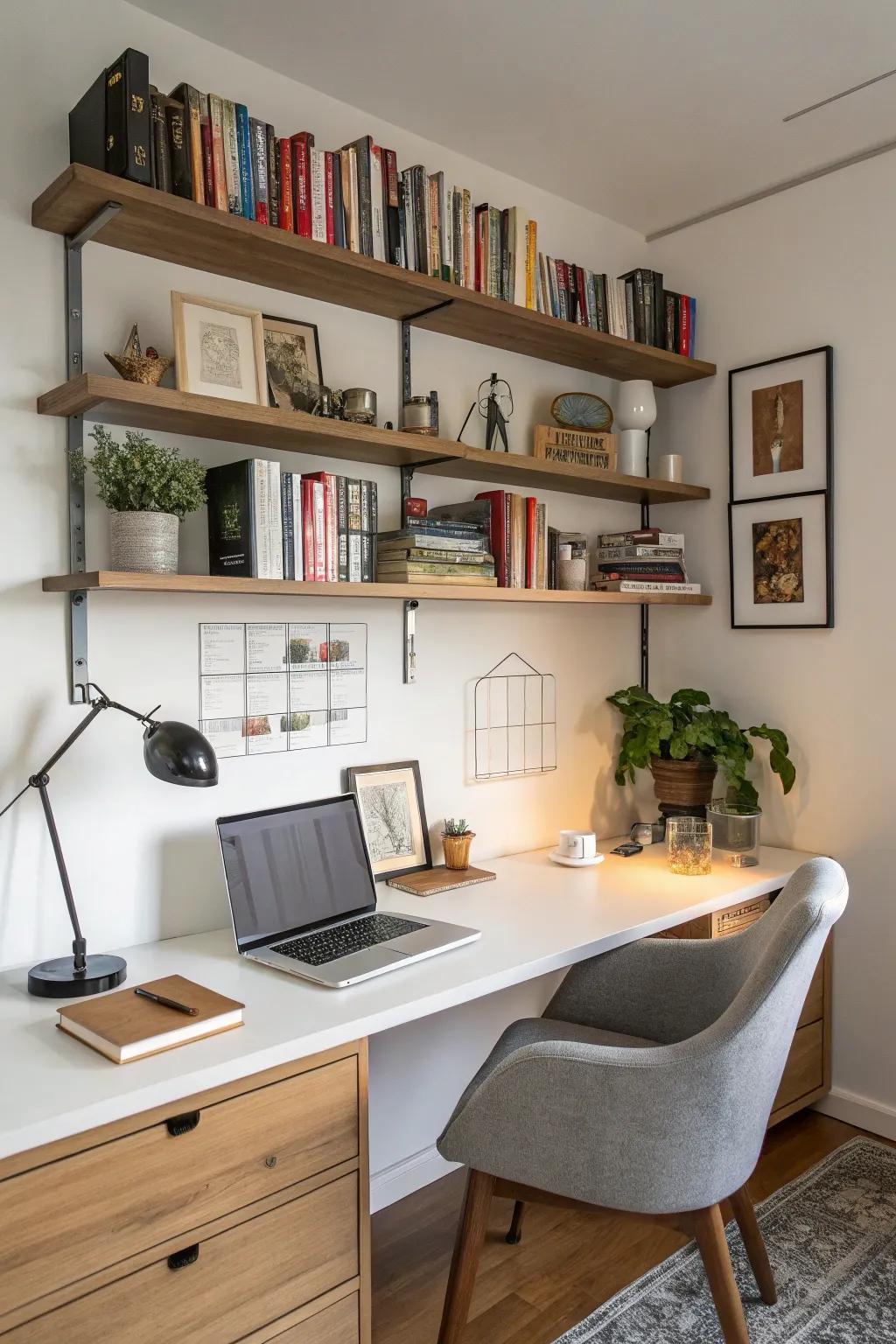 Shelves are useful and add style.