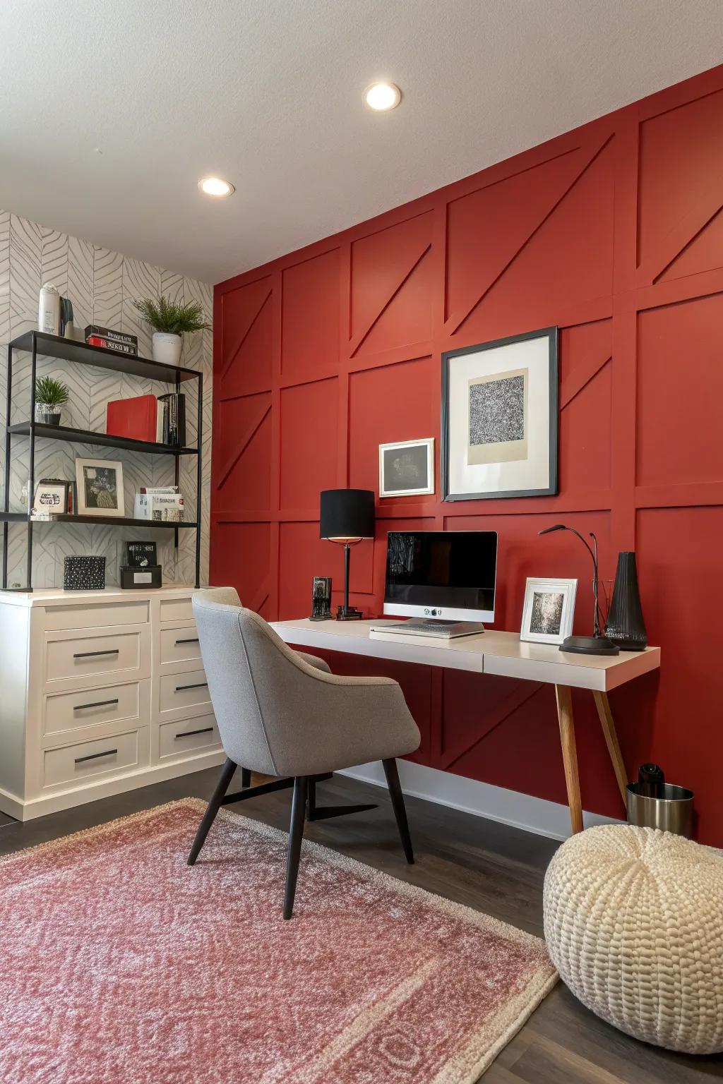 A daring feature wall can transform your office with minimal effort.
