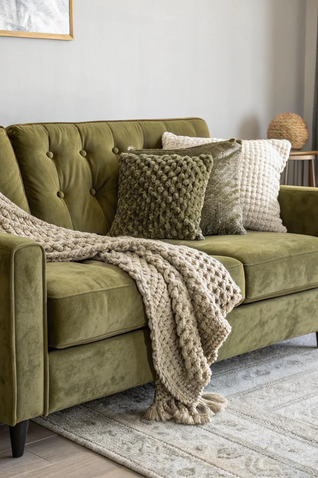 Fabrics rich in texture incorporate profundity and coziness to a living space.