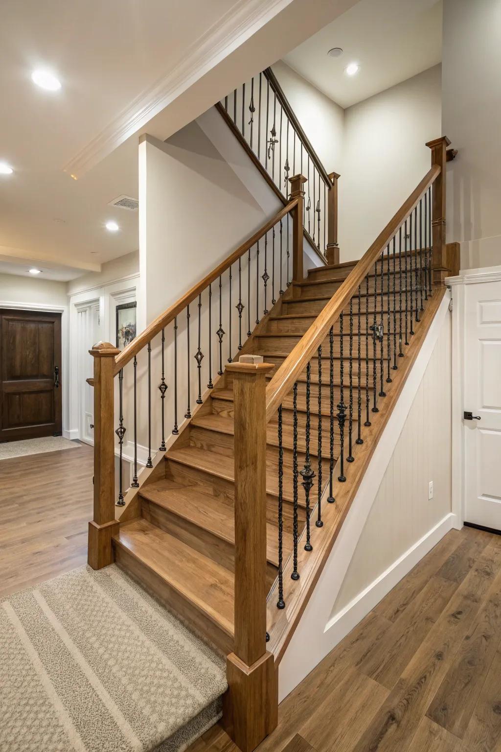 The mix of timber and metal delivers a harmonious blend of warmth and modernity.