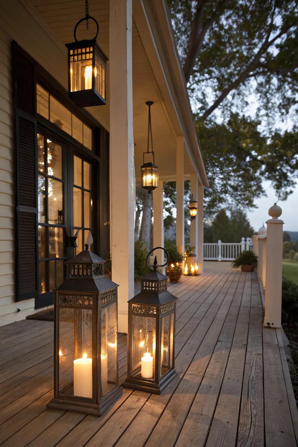 Incorporate a snug radiance to your veranda with attractive light enclosure arrangements.