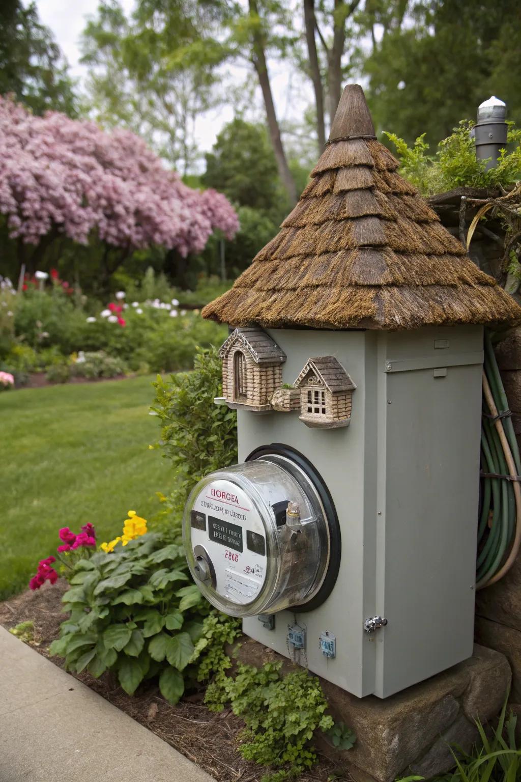 A miniature abode design turns your meter into a delightful focal point.