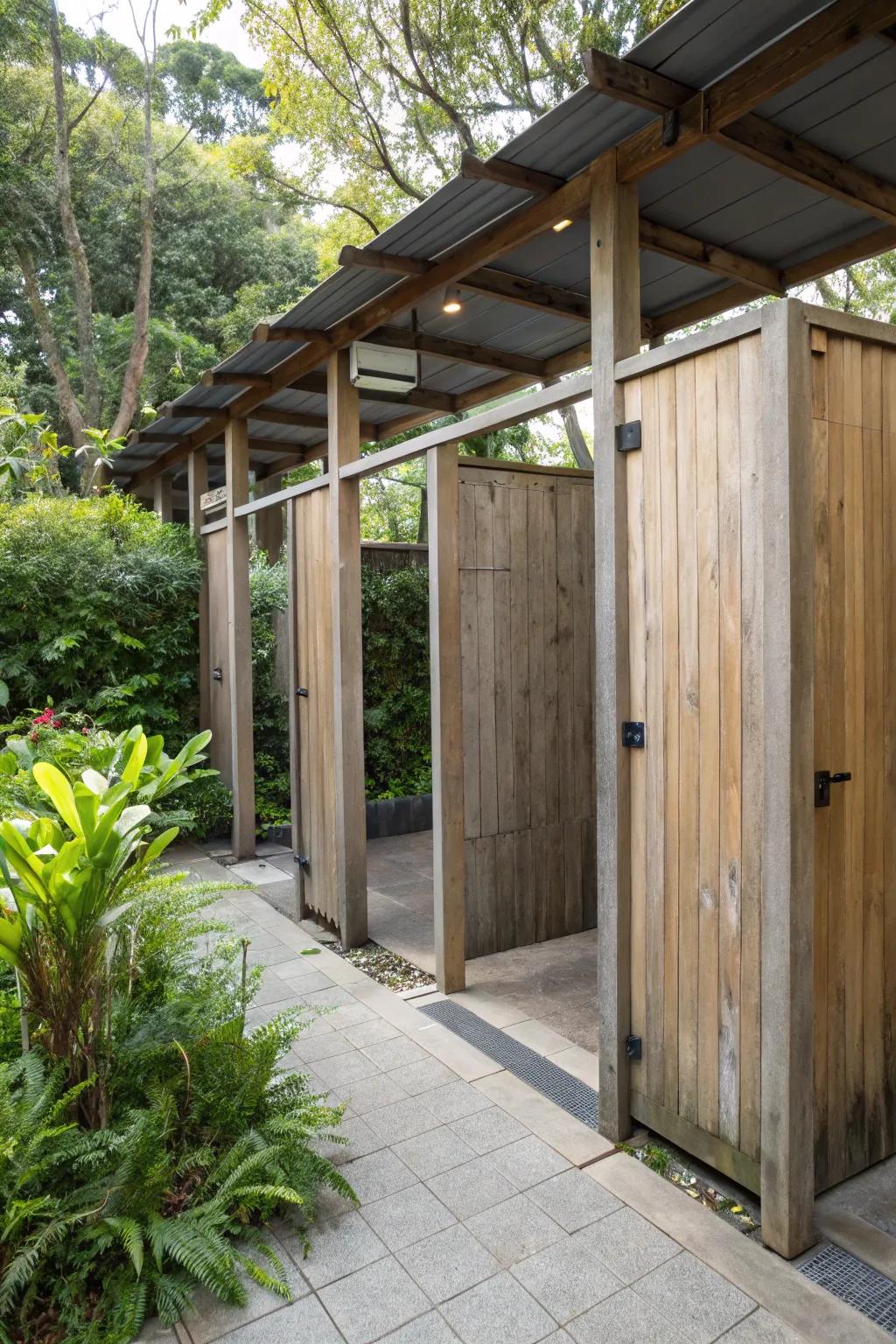 Savor the fresh air with open-air powder room designs.