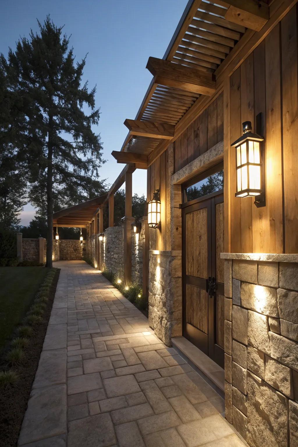 Integrated lights accentuate structural elegance.