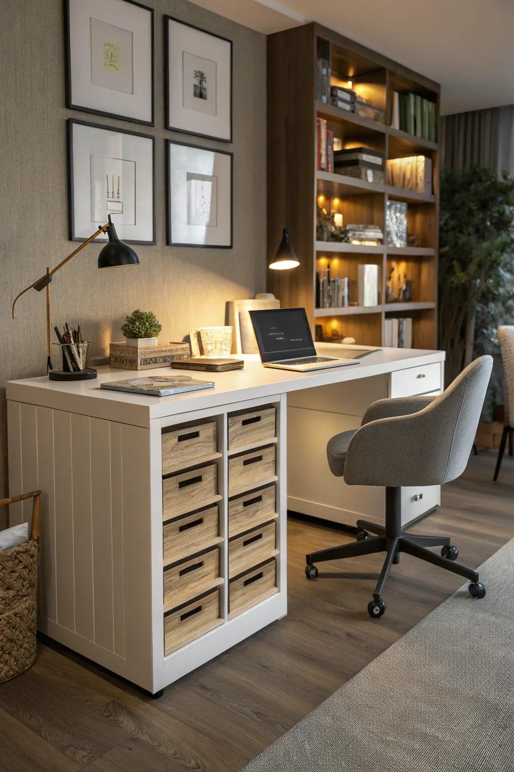 A dedicated packing table ensures that everything necessary is within easy reach.