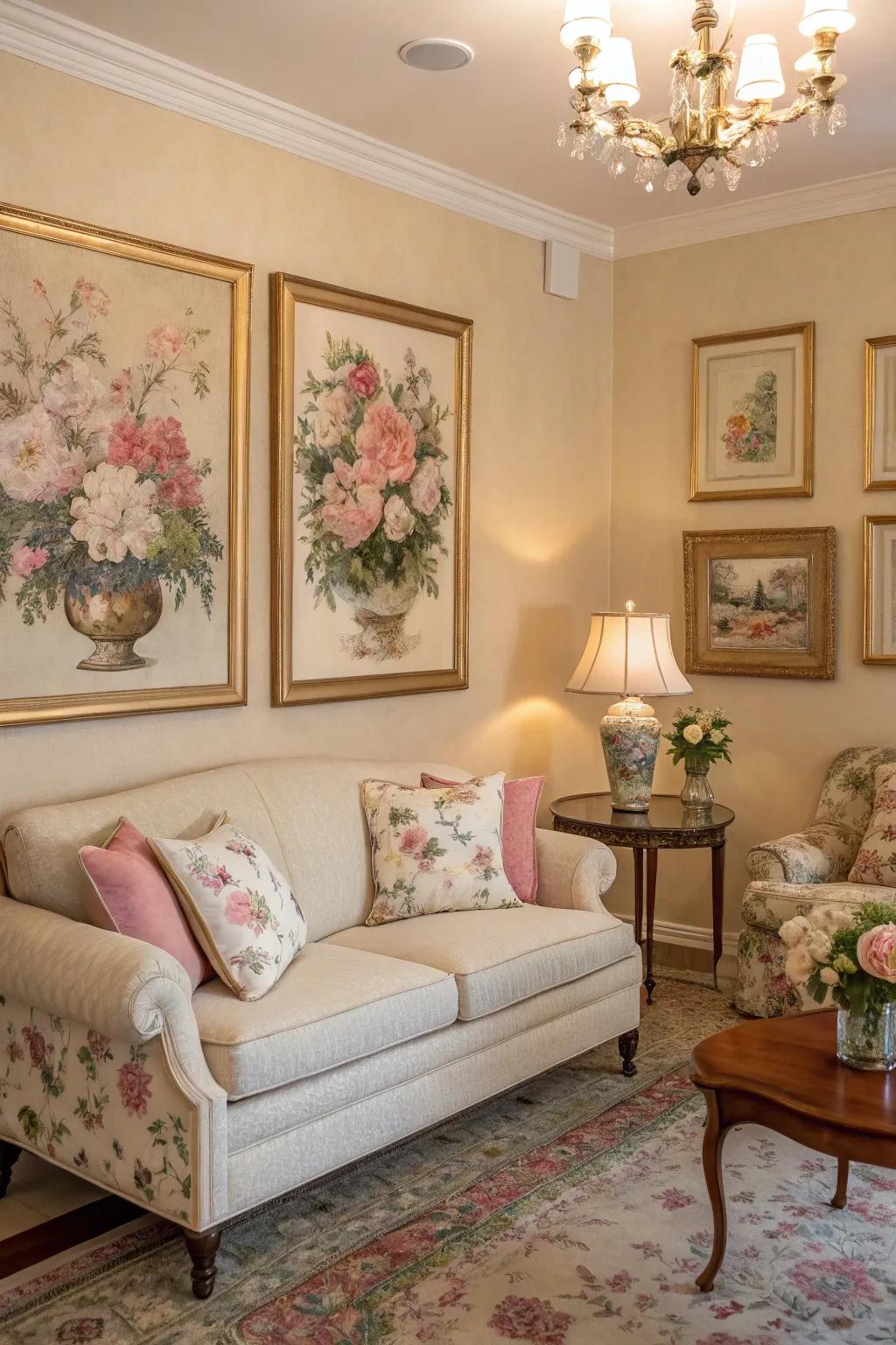 Classic flowering themes introduce timeless refinement to your dwelling.