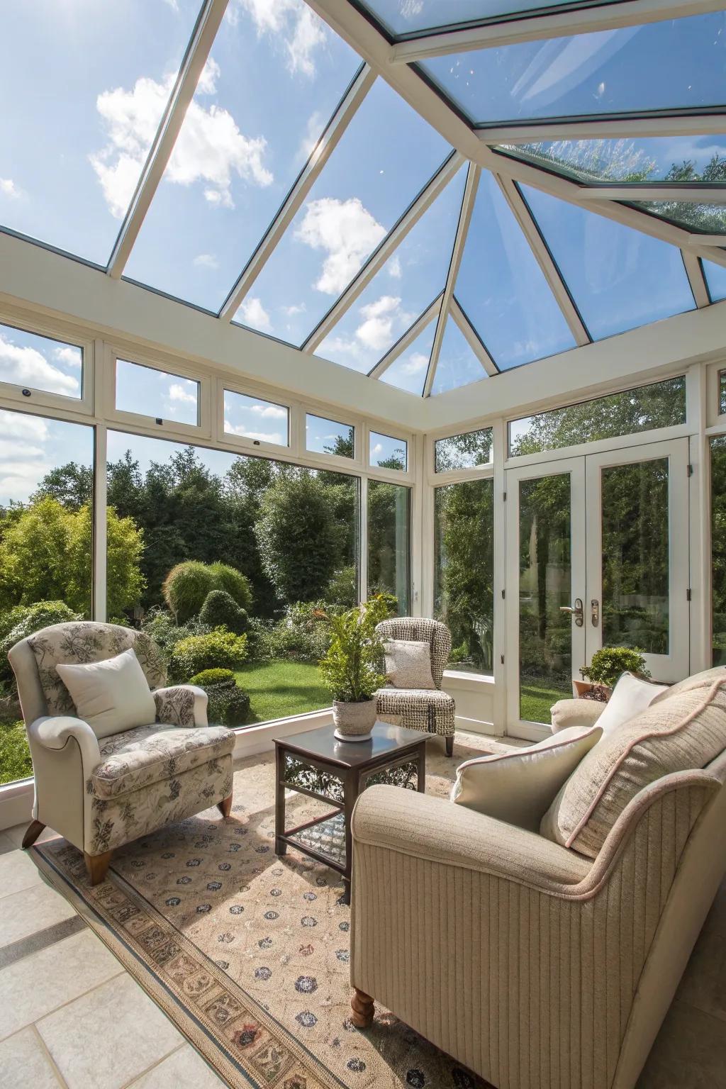 Unwind inside a solarium-inspired boundary brimming with natural radiance.