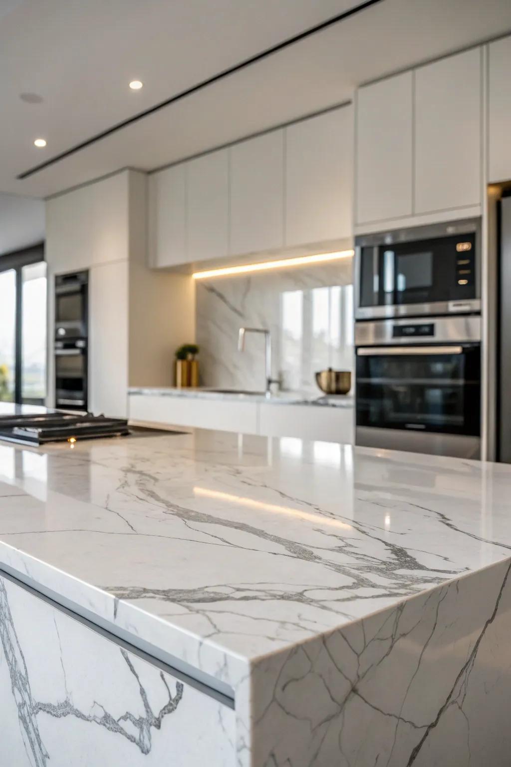 Premium materials like marble bring elegance.