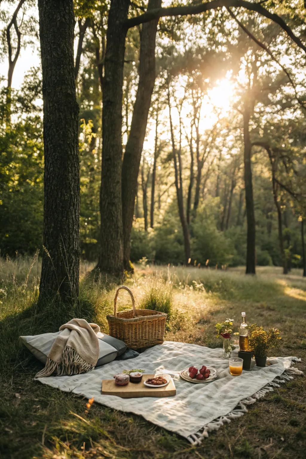 Nature delivers a captivating backdrop for your picnic.