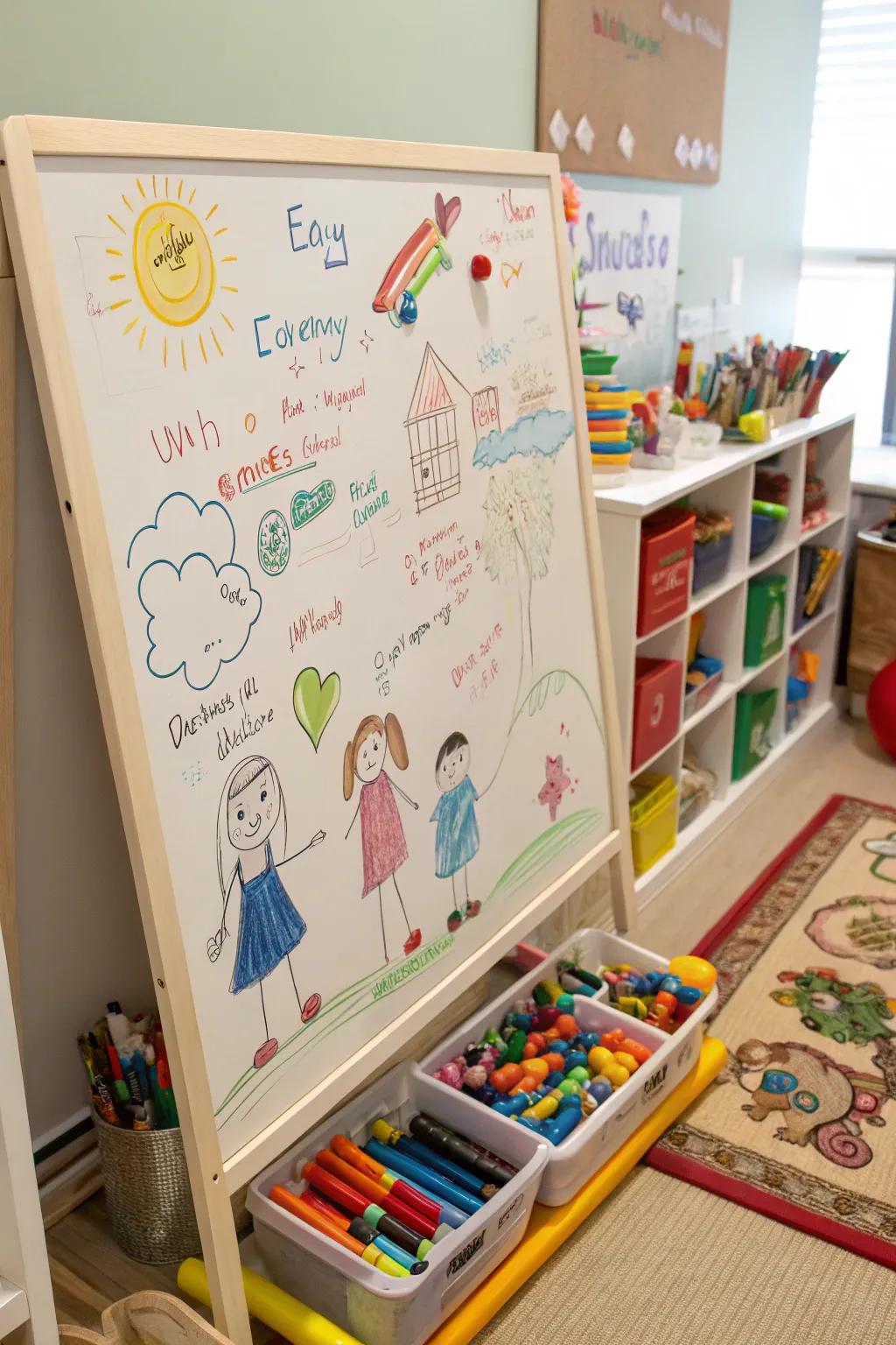 Inspire creativity in children with a dedicated art space on your whiteboard.