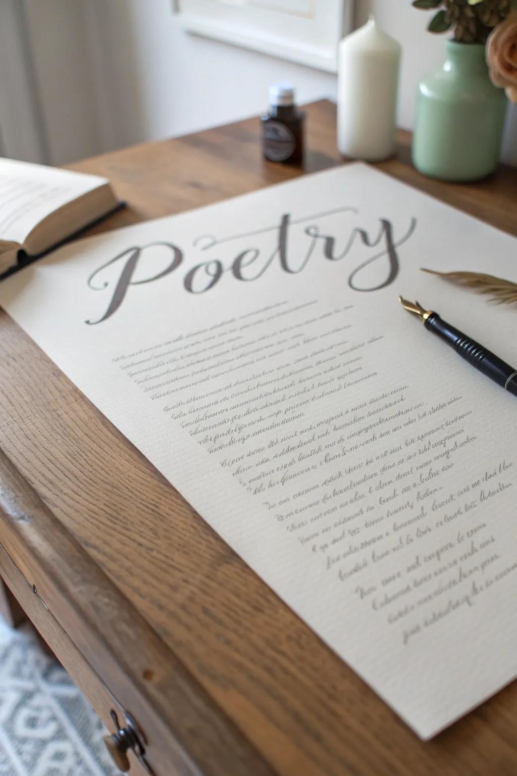 Lettering has the potential to amplify the visual magnetism of a poem.