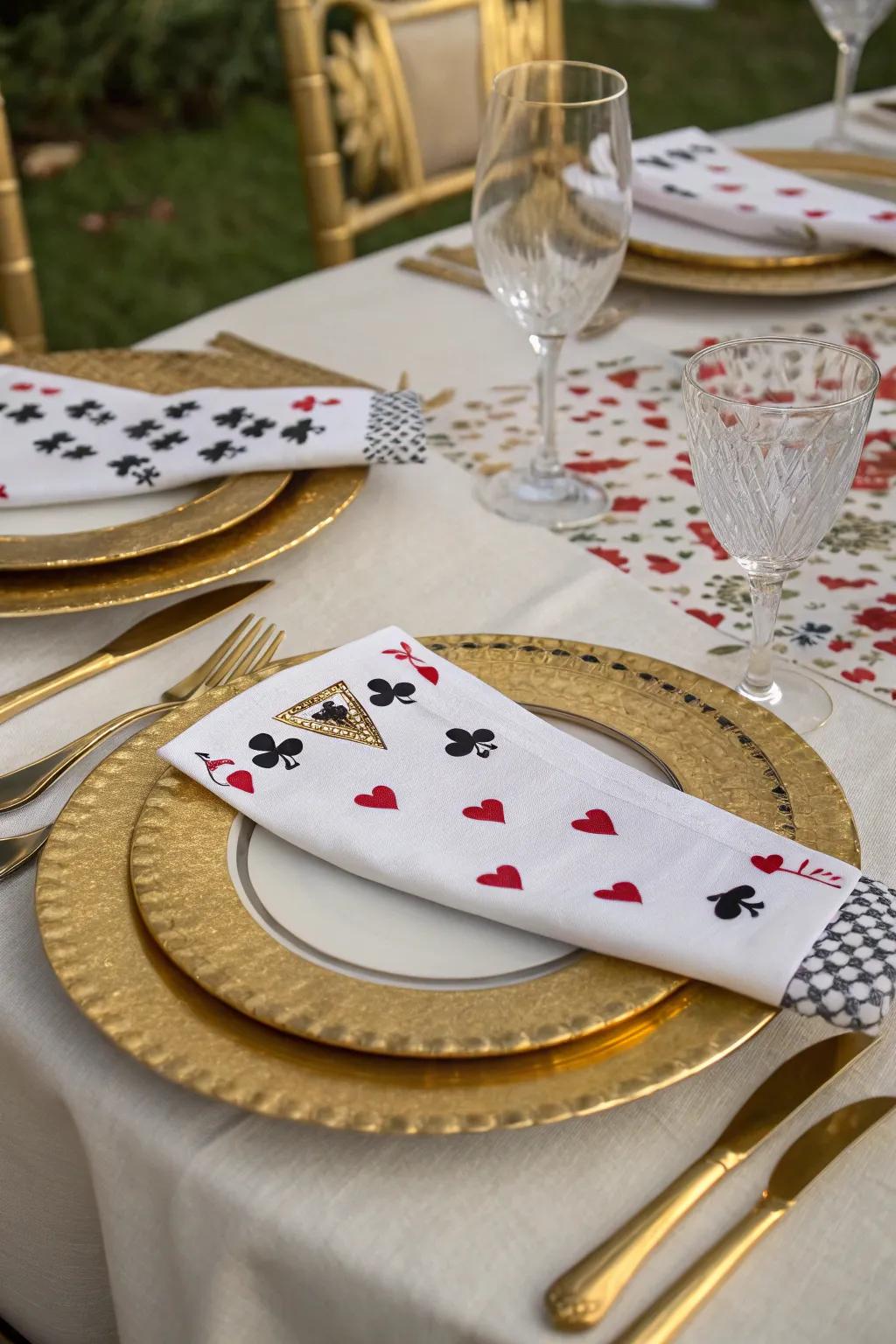 Style up your table using themed accessories for a dash of gambling glamour.
