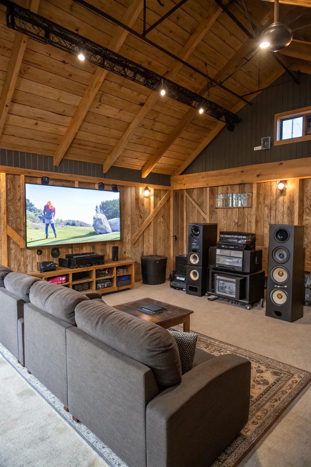 Enhance your man cave with an outstanding entertainment setup.