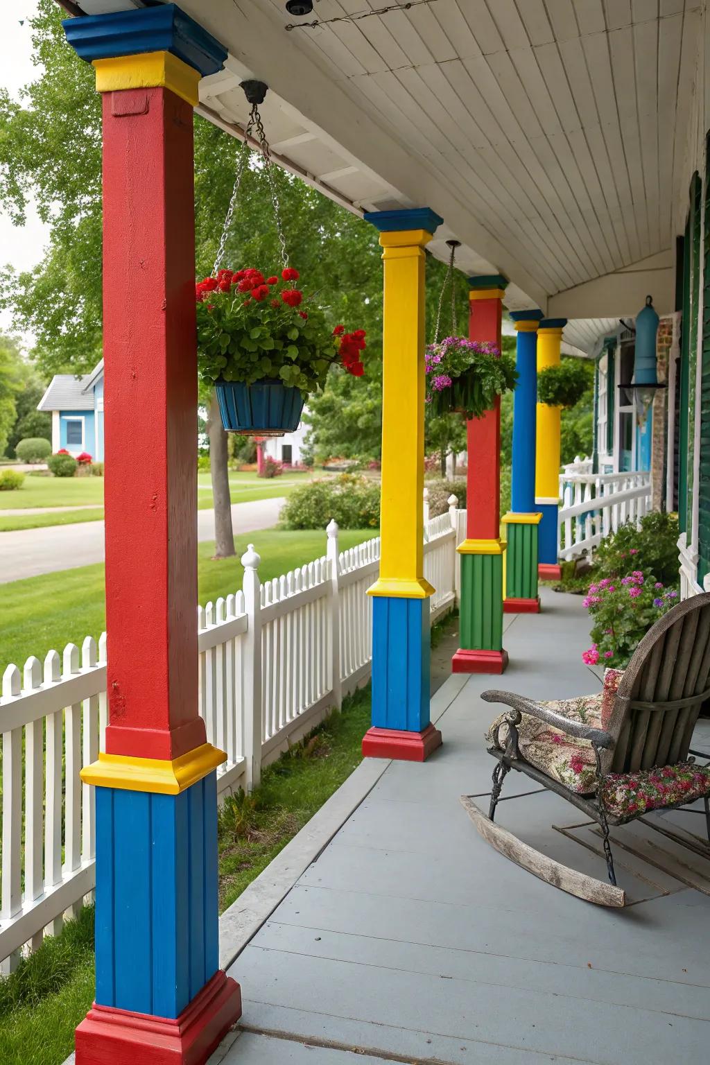 Painted posts bring color and personality.