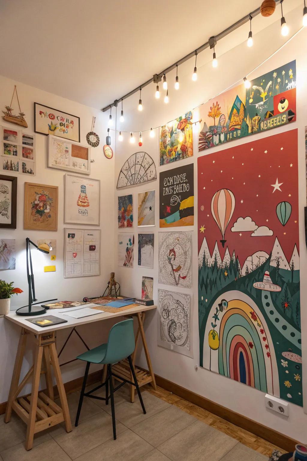 Fanciful illustrations breathe vitality into innovative spaces.