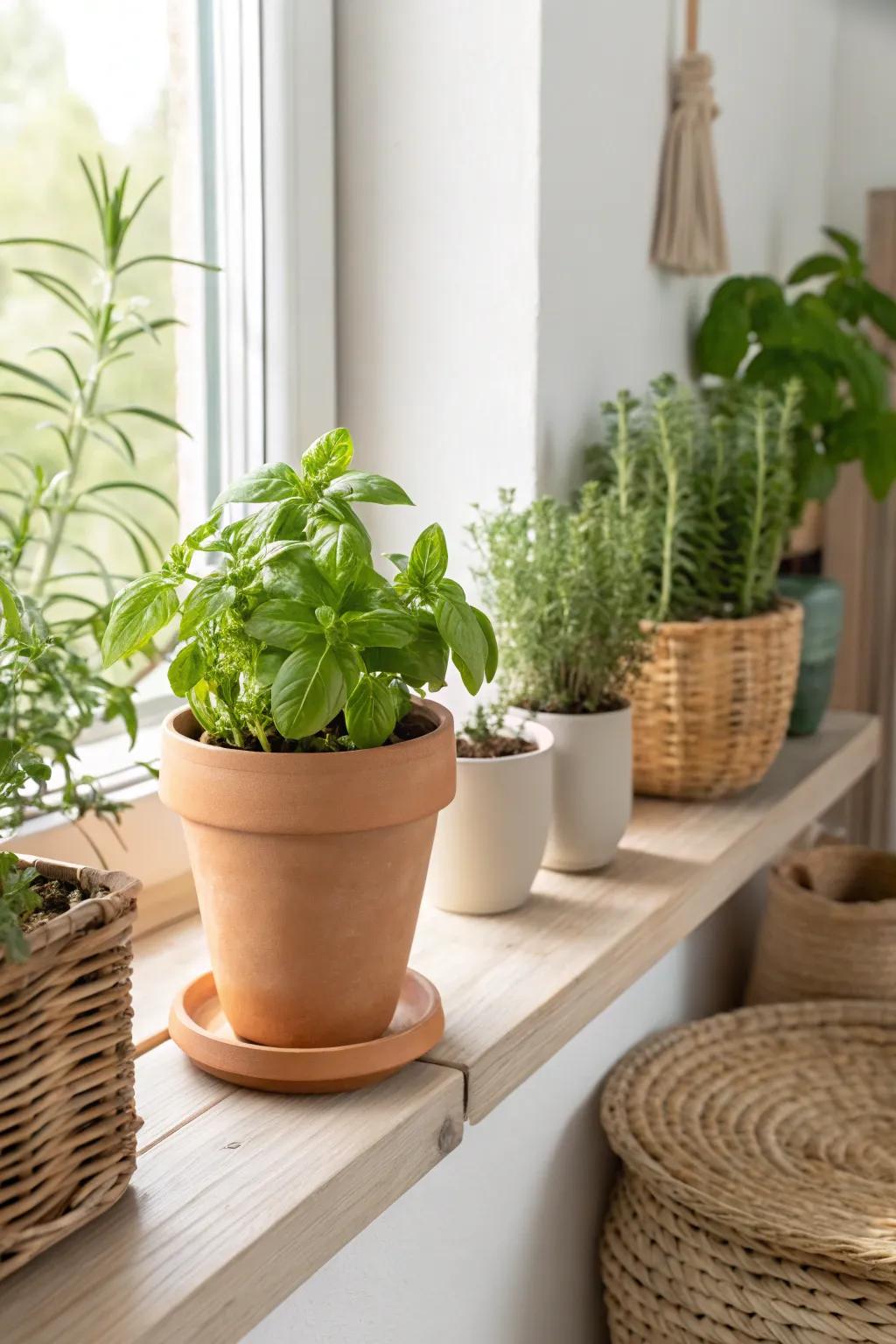 Fresh herbs readily available: the ideal combination of beauty and practicality for your cooking space.