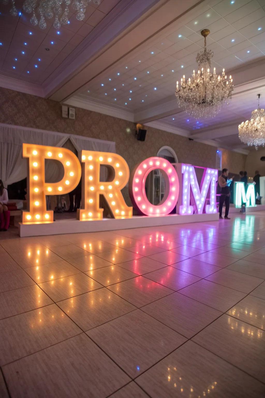With illuminated figures, create a photographable point of interest.
