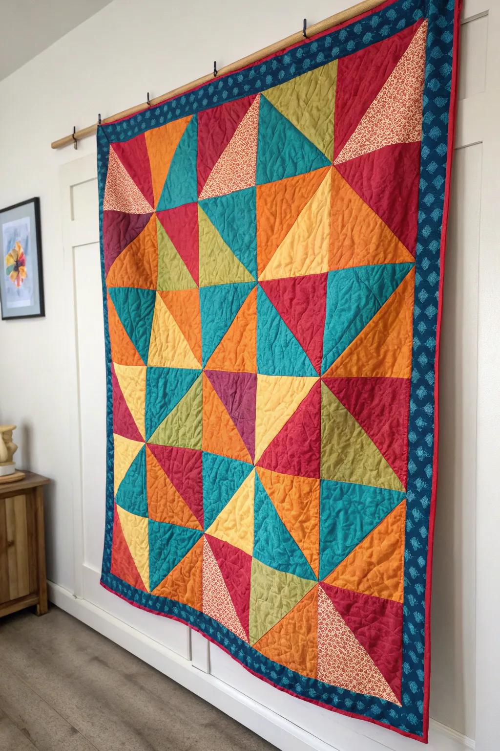 Flange binding contributes an elegant contrast to every quilt.