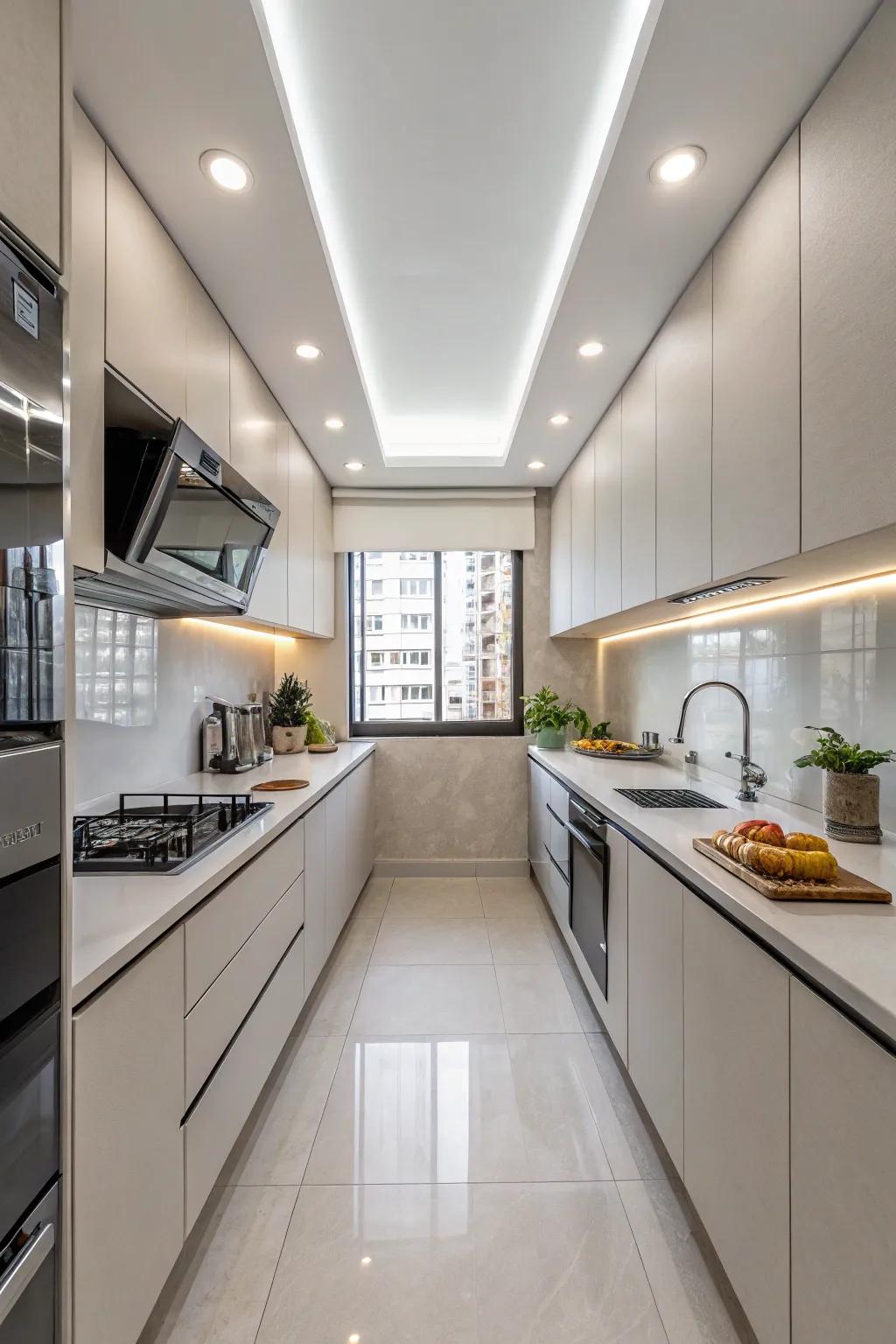 Downlights introduce a contemporary element to any kitchen setting.