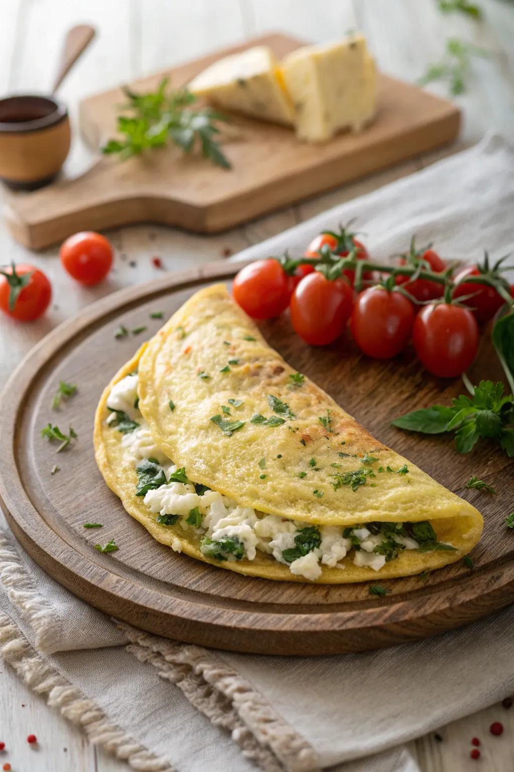 A savory delight with fresh herbs is a wonderful start to a romantic morning.