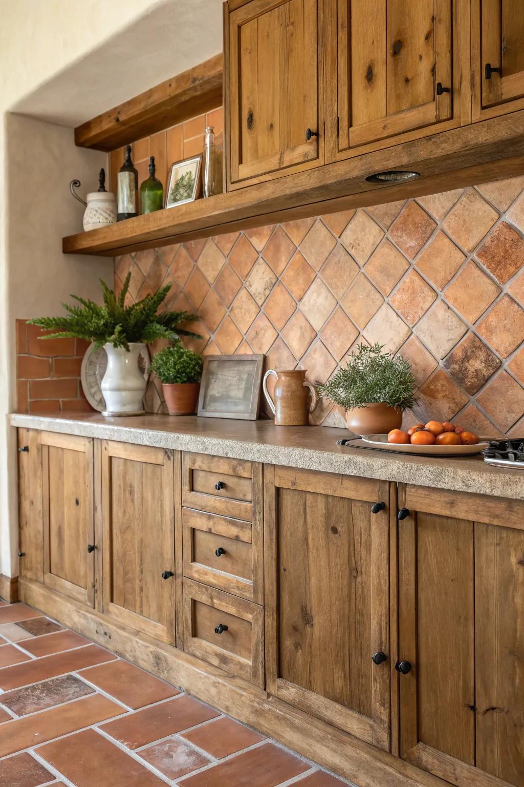 Clay tiles bring in warmth and character.