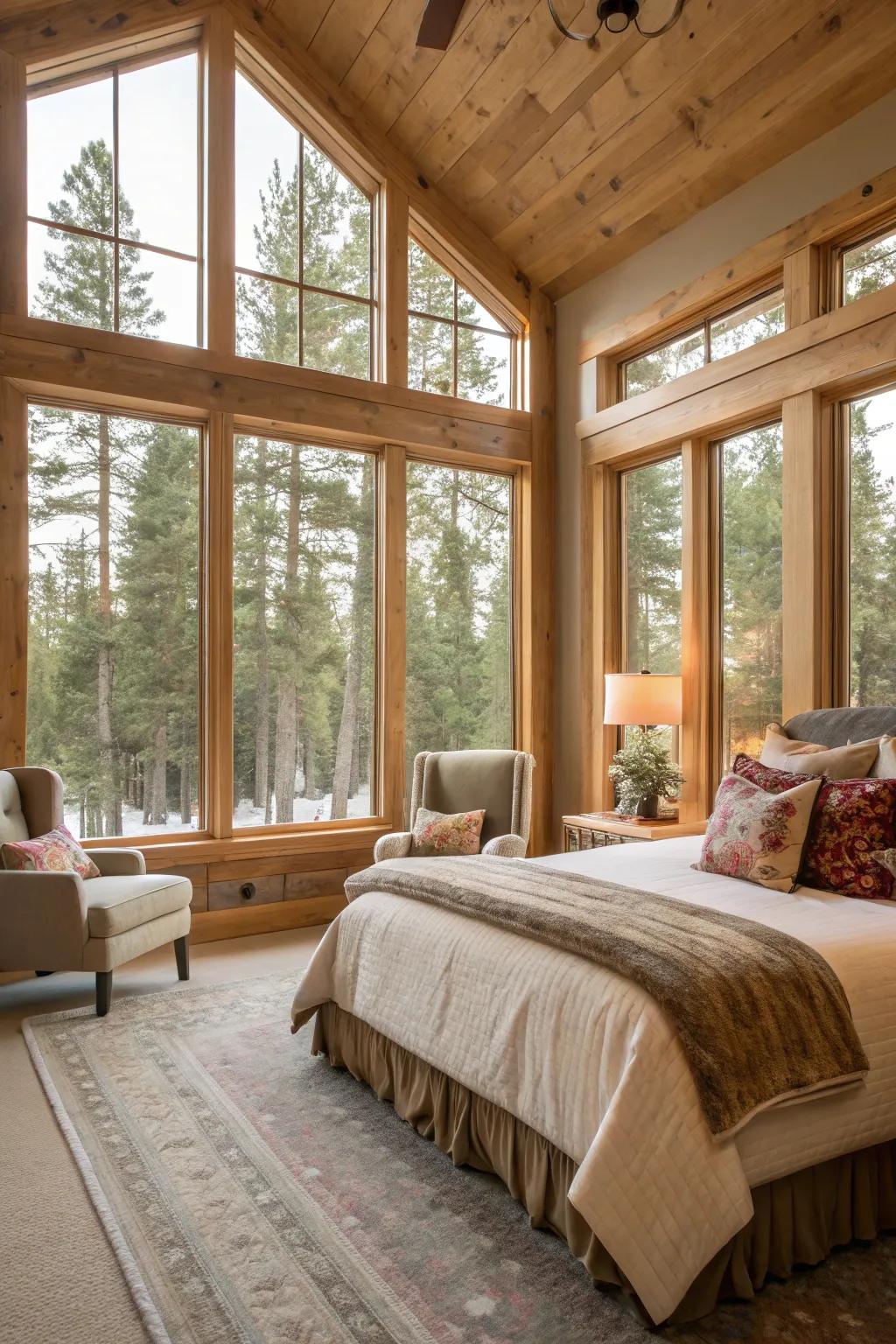 Fir accents elevate the snug ambiance of your area.