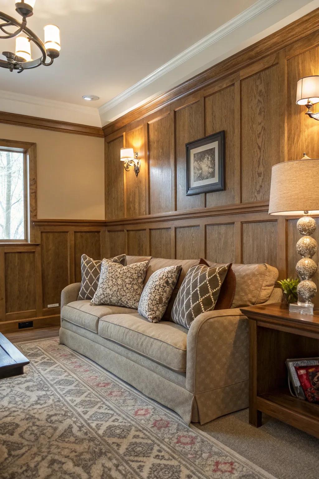 Mixing wood patterns achieves an interesting and inviting feel.