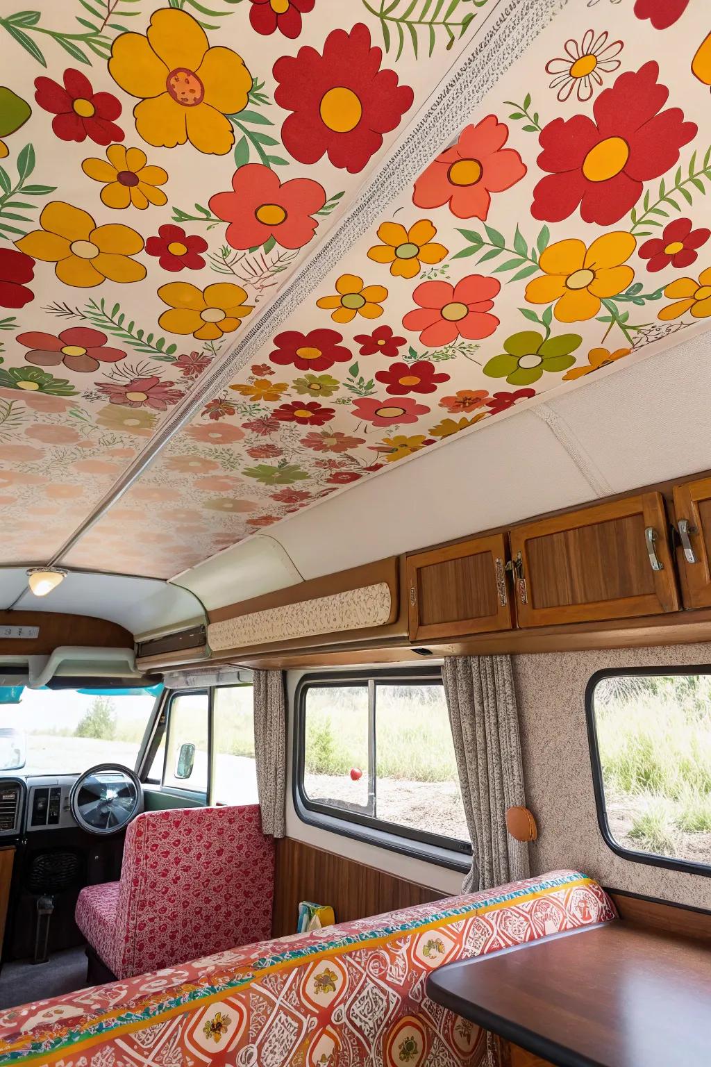 Patterned wallpaper has the power to transform your ceiling into a creative canvas.
