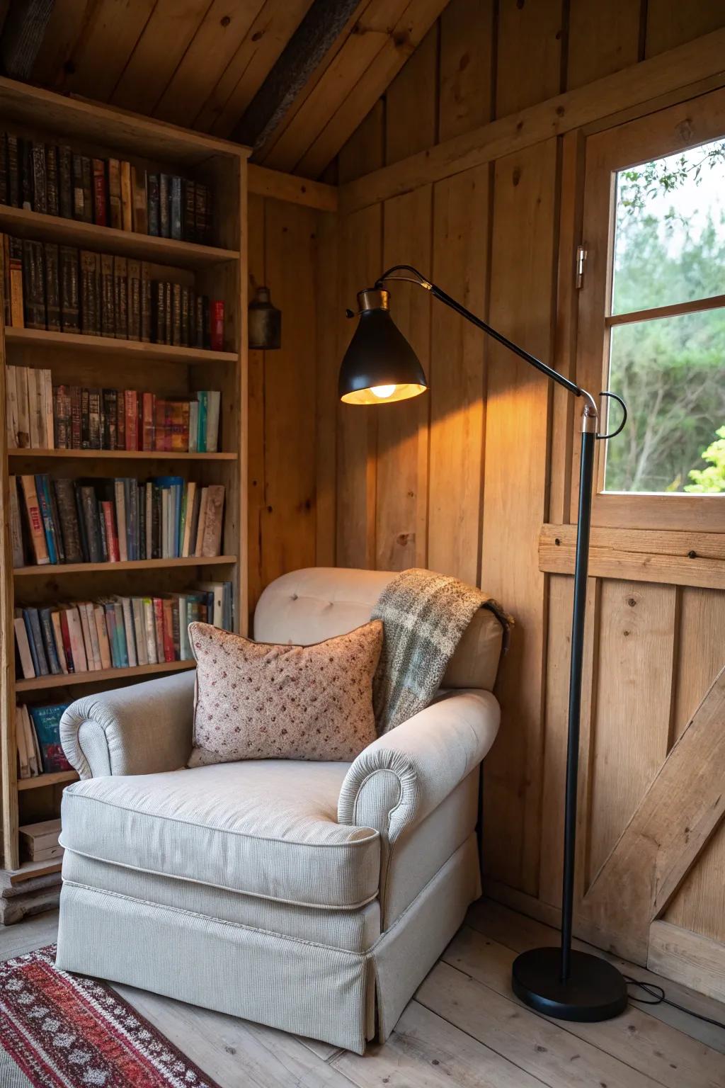 A reading corner is ideal for relaxing with a great book.