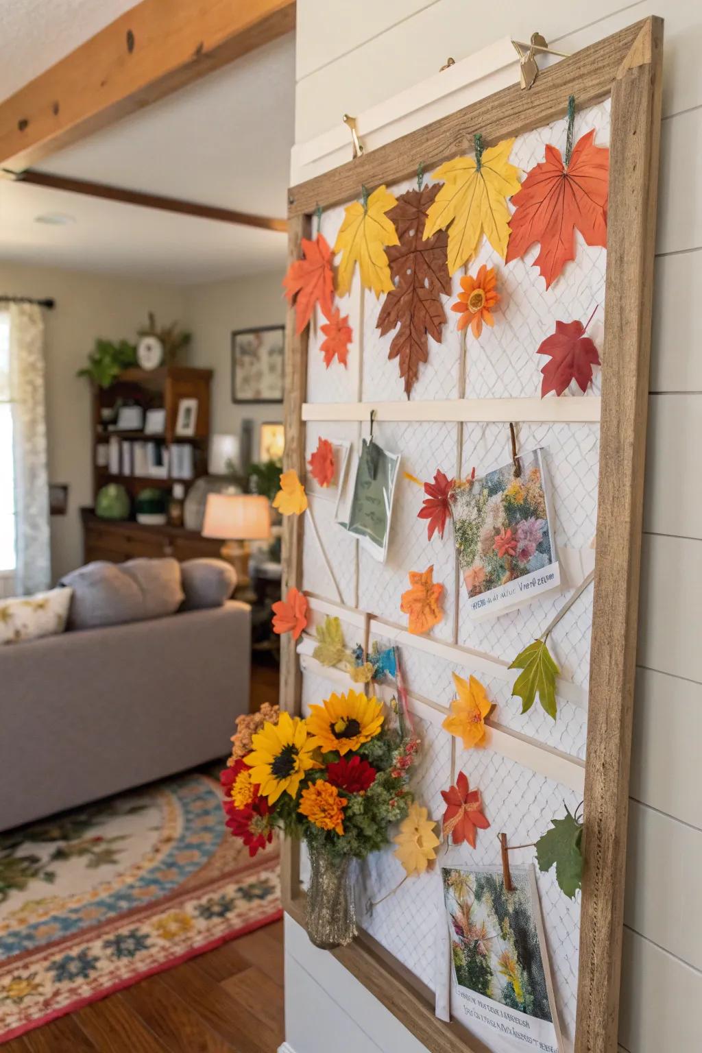 Maintain an energetic feel in your décor by changing up your beadboard memo board with the seasons.