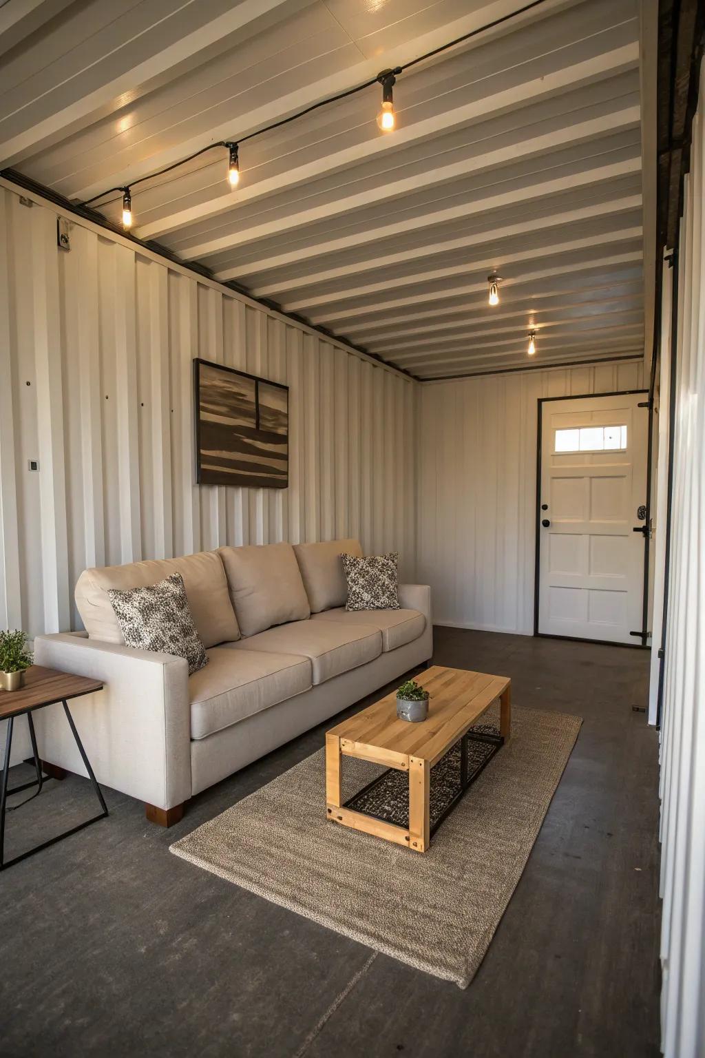Refined simplicity showcased in a container retreat.