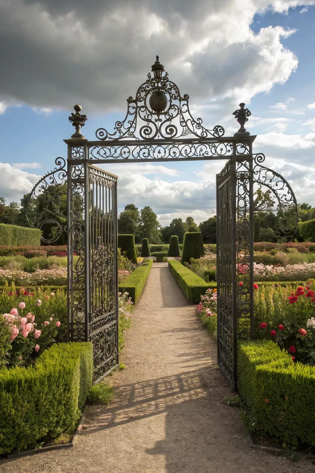 A forged iron door that embodies timeless elegance.