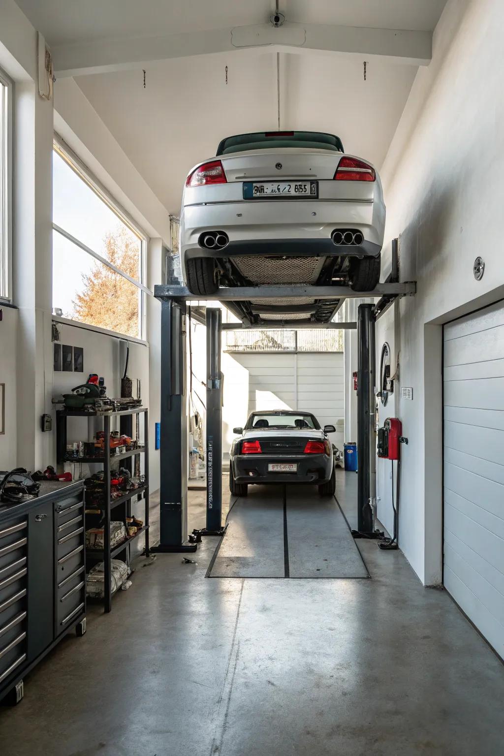 Double your parking capacity with a smart car lift solution.