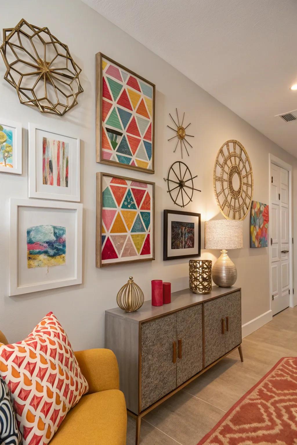 Wall art injects personality without taking up space.