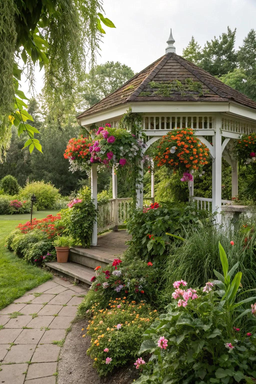 Add a touch of fantasy with a hanging garden gazebo.