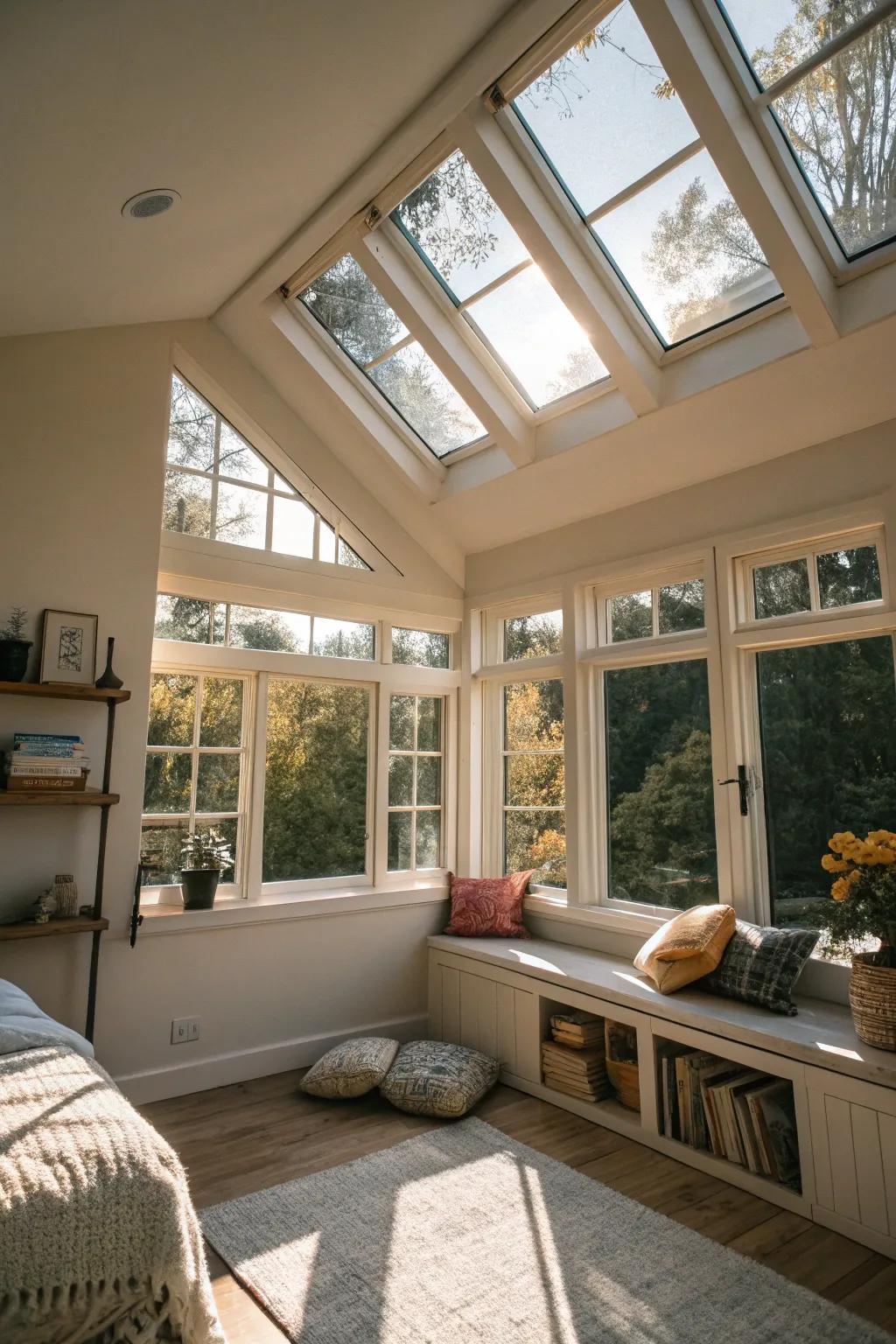 The infusion of sunlight holds the potential to transform a confined area into an environment characterized by openness and allure.