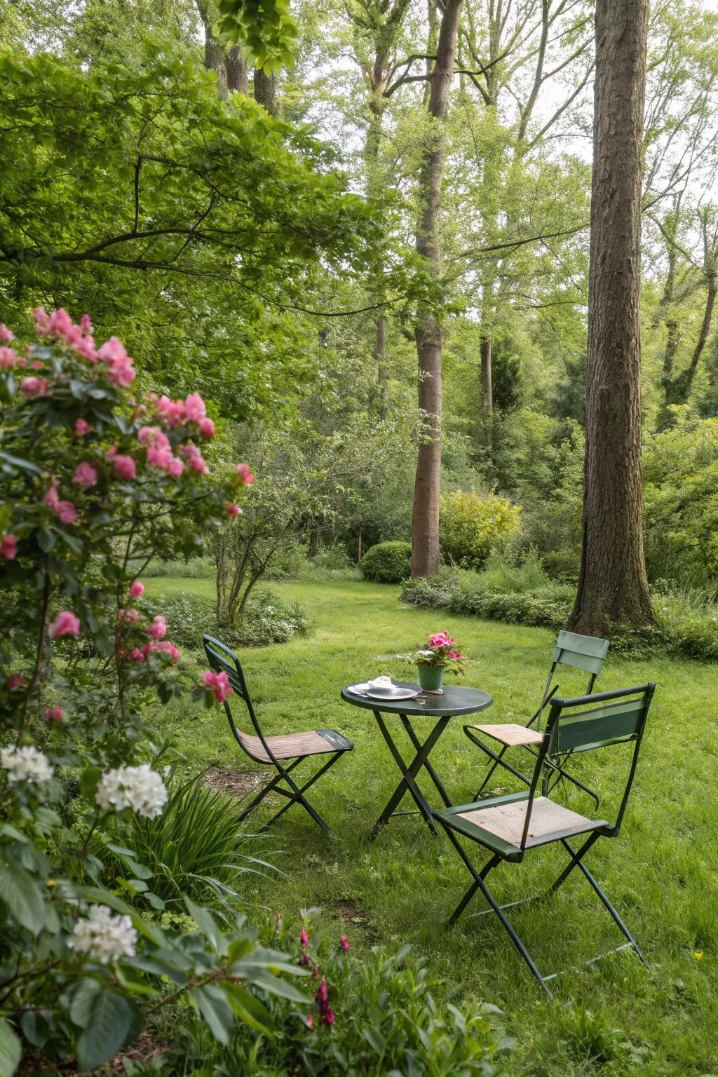 A small relaxation area perfect for savoring the outdoors.