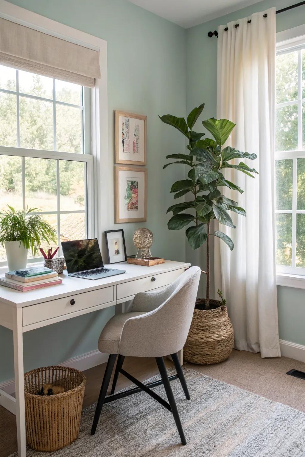 A hint of greenery breathes life into your office space.