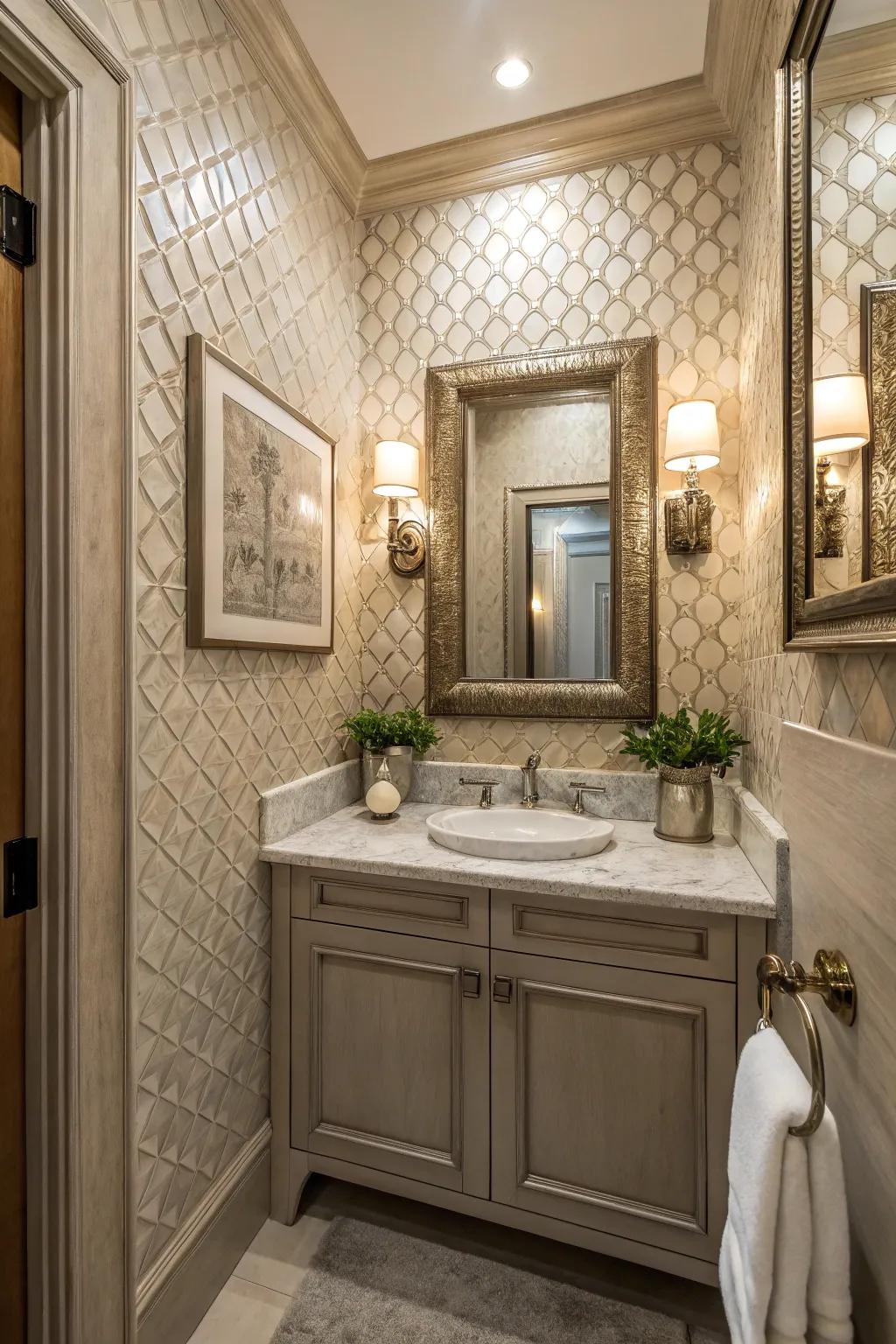 Textured finishes provide depth and increased sophistication.