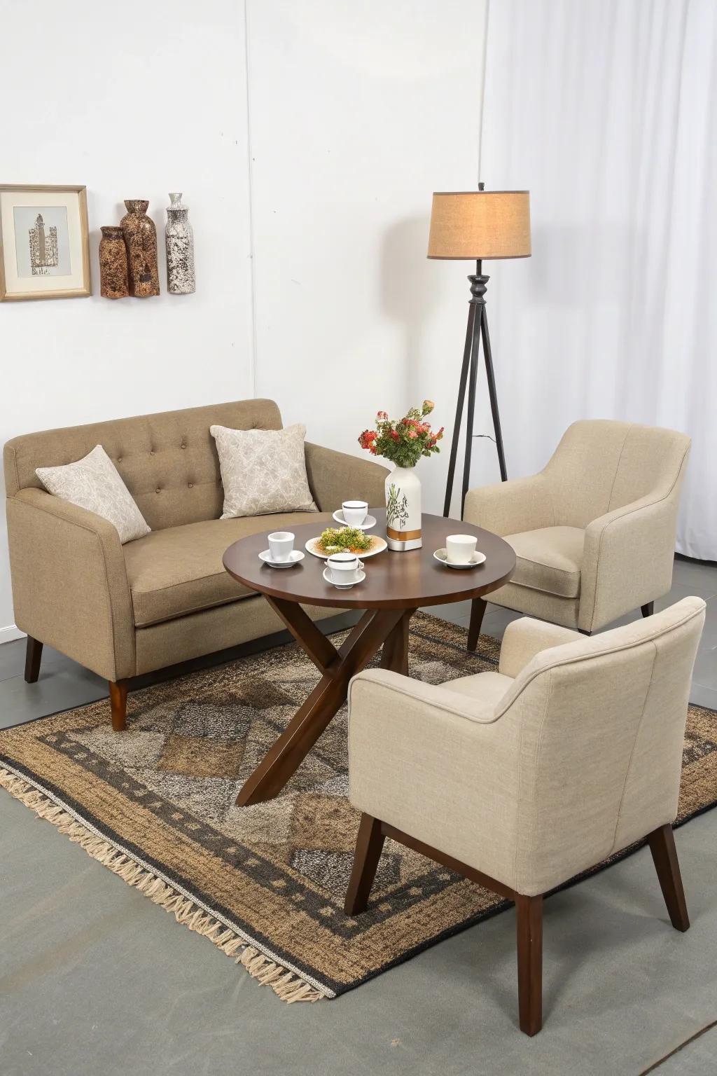 A multi-use coffee table uses space wisely while adding flair.