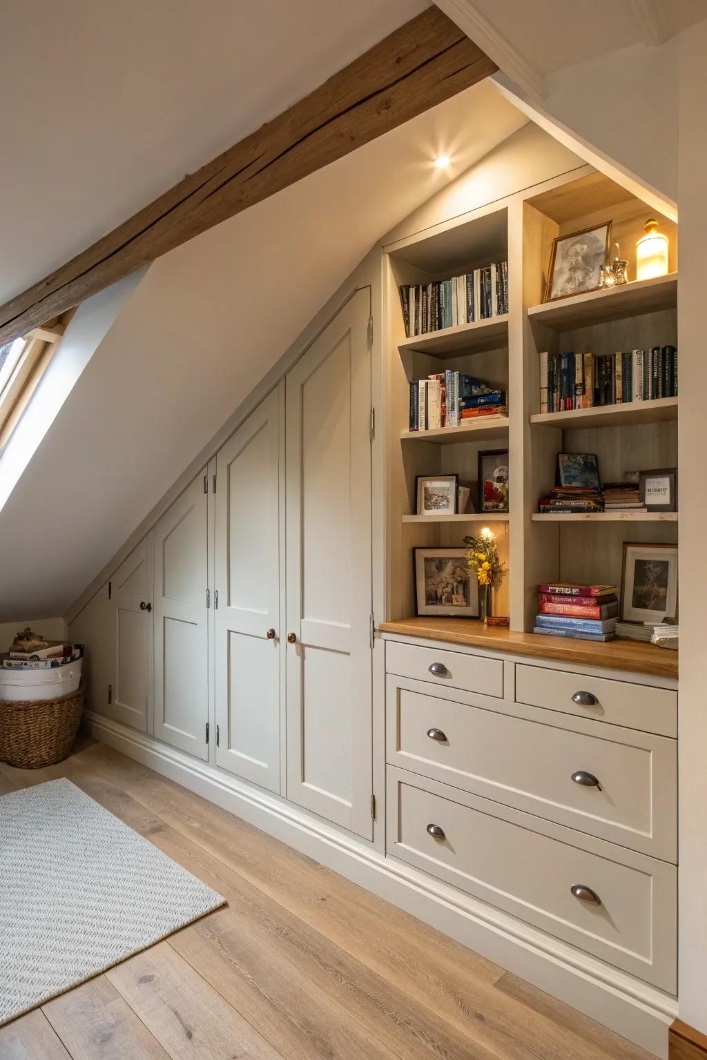Integrated cabinets can convert an ungainly nook into a powerful storage solution.