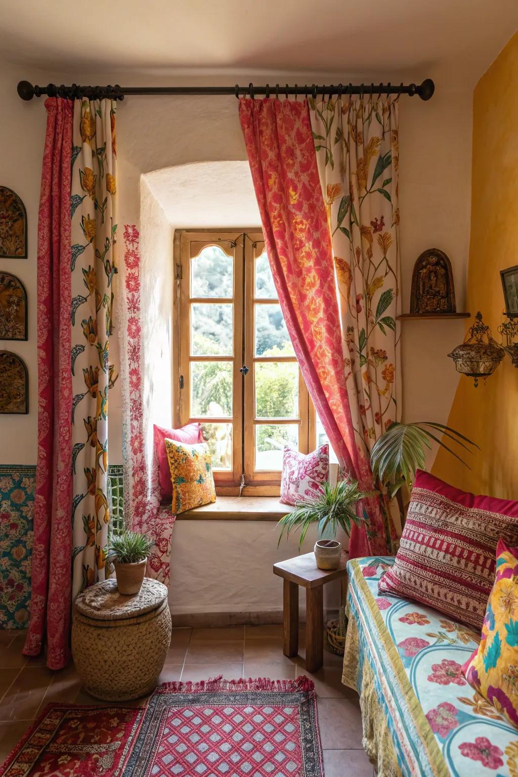 Eye-catching patterns can make small windows shine with personality.